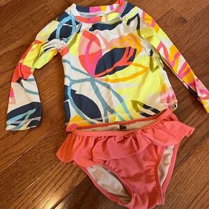 2T Girls’ Tea Collection Clothing Swimsuit Rashguard and Bottoms